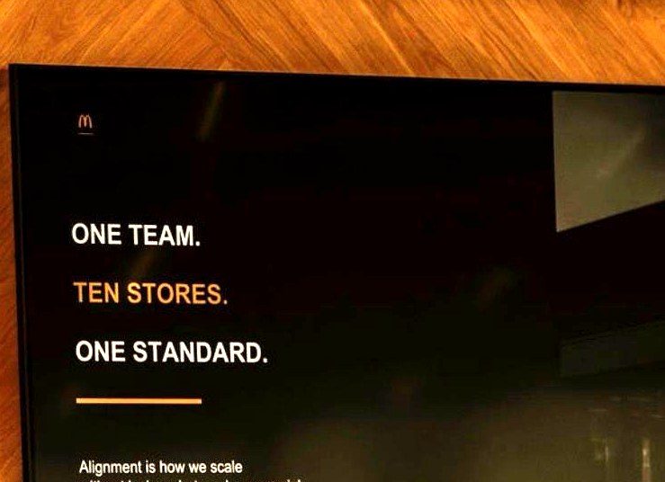 The summit screen: One Team. Ten Stores. One Standard.