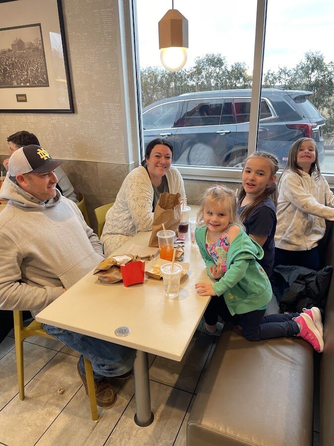 Families having dinner together in our Franklin dining room